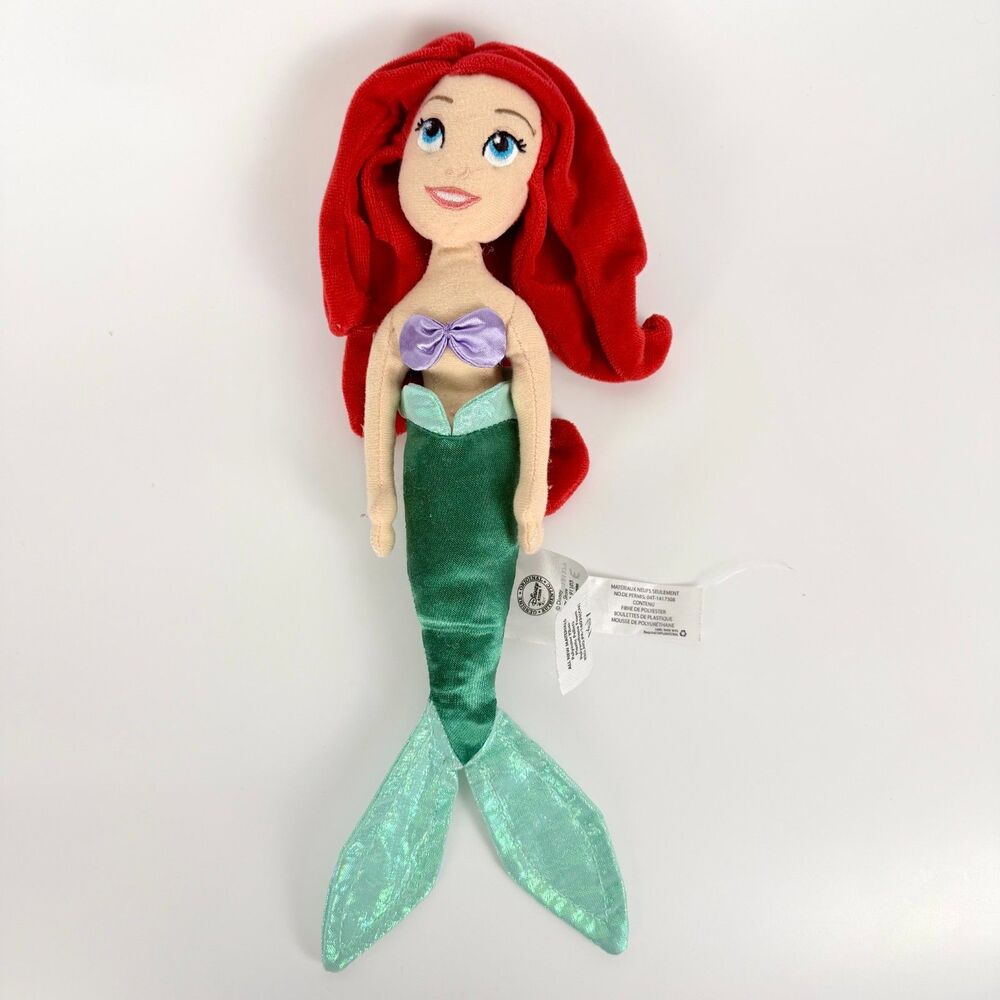 Disney Store Ariel Plush The Little Mermaid Plush Doll Shimmery Tail 12”